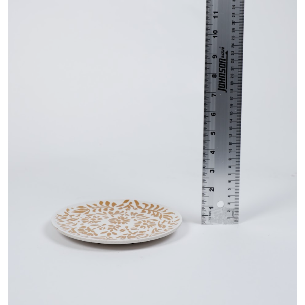 Orange Floral Print Plate